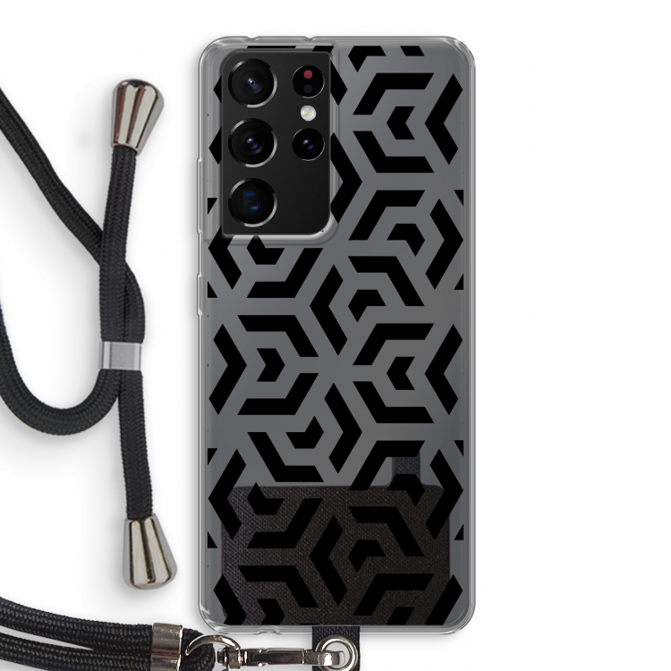 Crazy pattern: Samsung Galaxy S21 Ultra Transparant Hoesje met koord