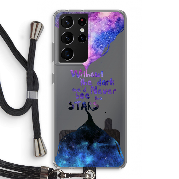 Stars quote: Samsung Galaxy S21 Ultra Transparant Hoesje met koord