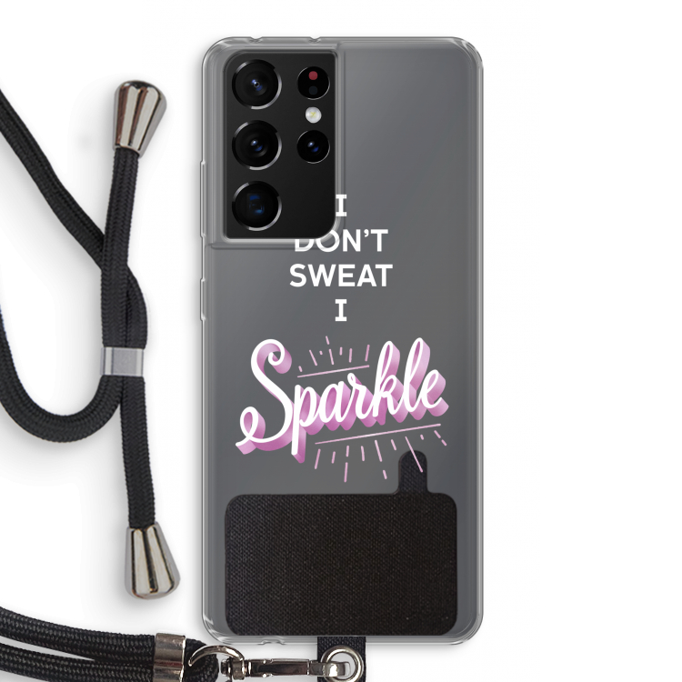 Sparkle quote: Samsung Galaxy S21 Ultra Transparant Hoesje met koord