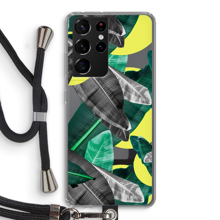 Fantasie jungle: Samsung Galaxy S21 Ultra Transparant Hoesje met koord
