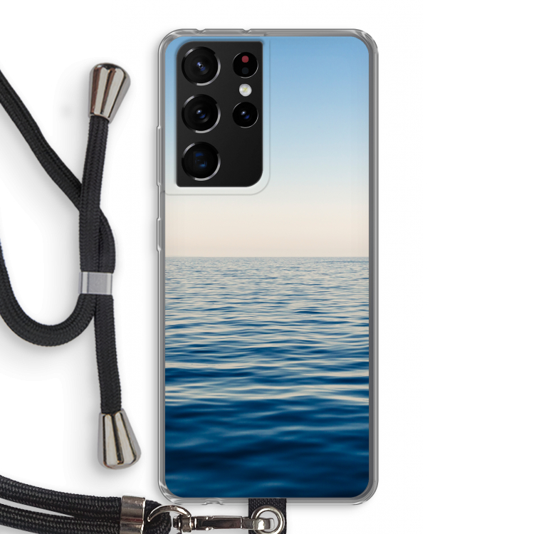 Water horizon: Samsung Galaxy S21 Ultra Transparant Hoesje met koord
