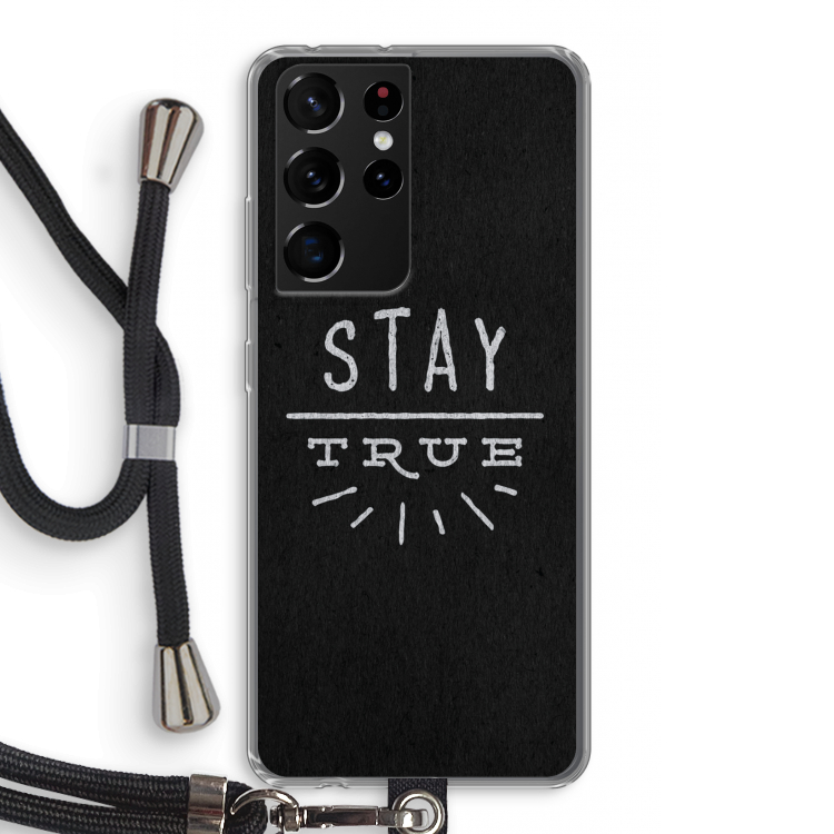 Stay true: Samsung Galaxy S21 Ultra Transparant Hoesje met koord