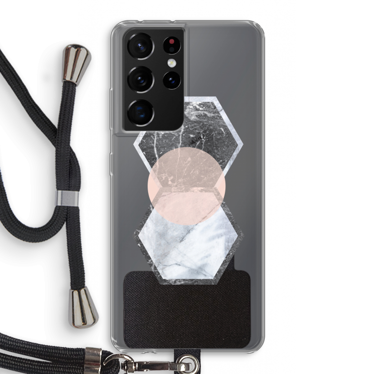 Creatieve toets: Samsung Galaxy S21 Ultra Transparant Hoesje met koord