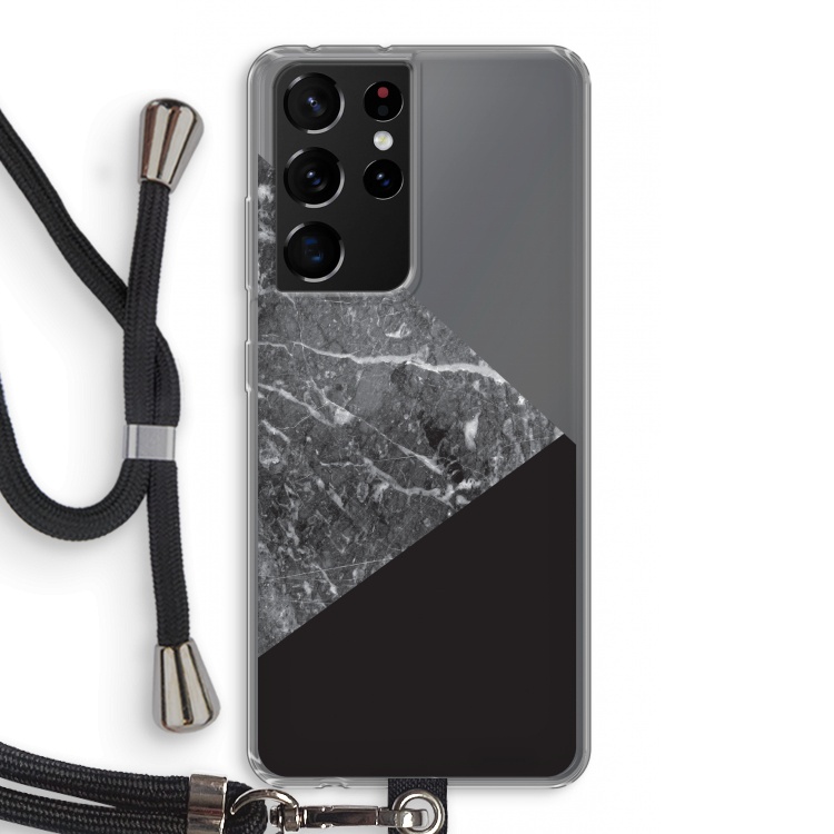 Combinatie marmer: Samsung Galaxy S21 Ultra Transparant Hoesje met koord