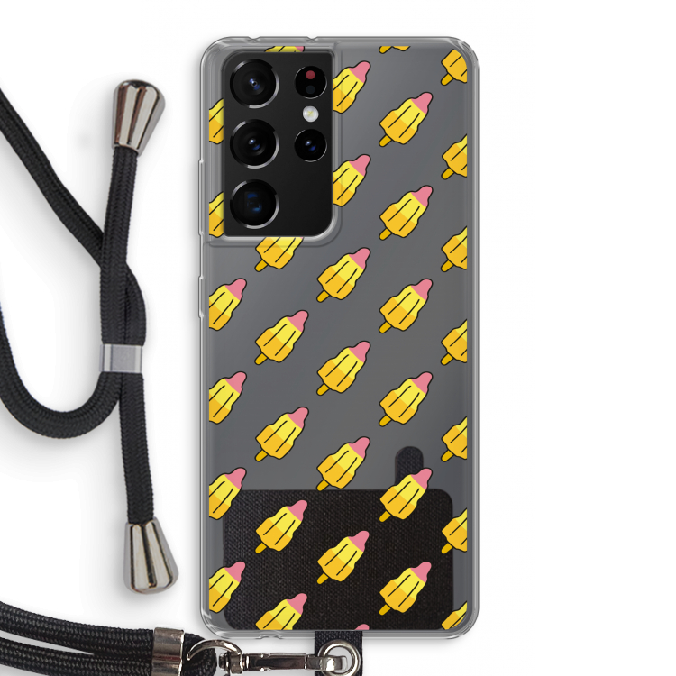 Waterijsjes: Samsung Galaxy S21 Ultra Transparant Hoesje met koord