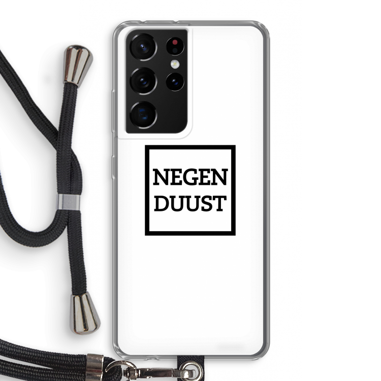 Negenduust vierkant: Samsung Galaxy S21 Ultra Transparant Hoesje met koord
