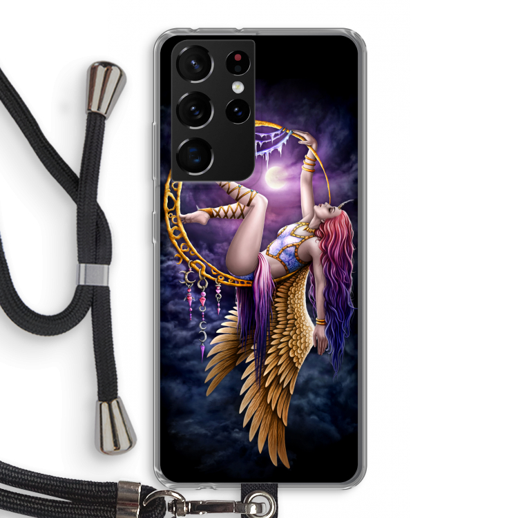 Aerial Angel: Samsung Galaxy S21 Ultra Transparant Hoesje met koord