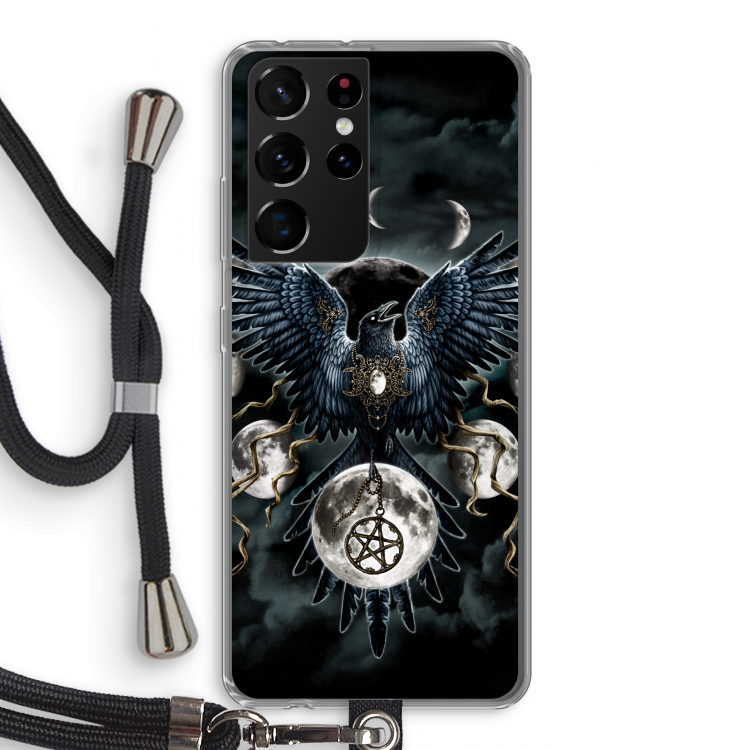 Sinister Wings: Samsung Galaxy S21 Ultra Transparant Hoesje met koord