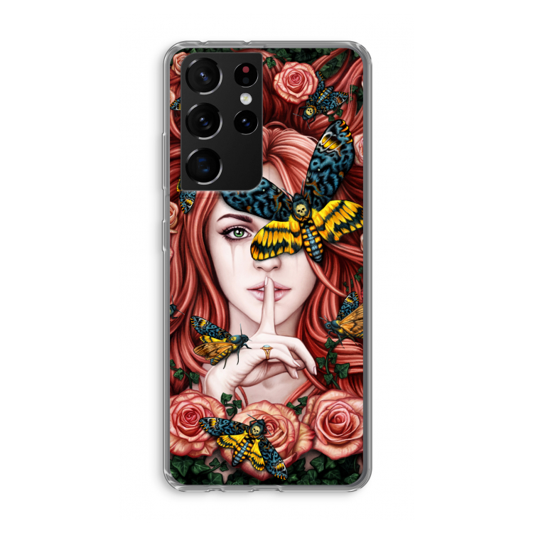 Lady Moth: Samsung Galaxy S21 Ultra Transparant Hoesje