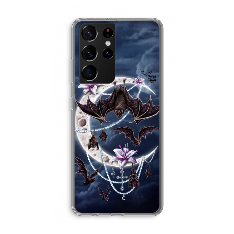 Vleermuizen Maan: Samsung Galaxy S21 Ultra Transparant Hoesje