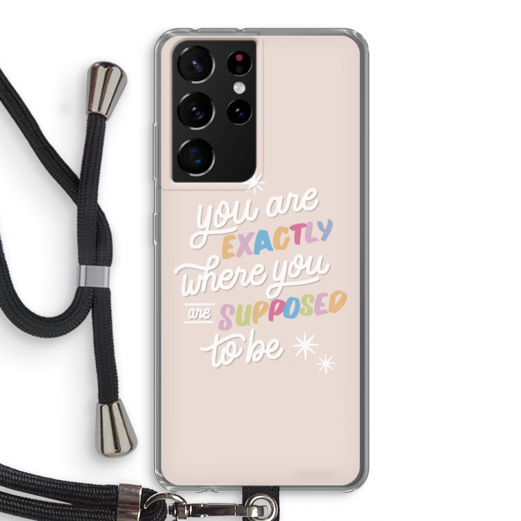 Right Place: Samsung Galaxy S21 Ultra Transparant Hoesje met koord