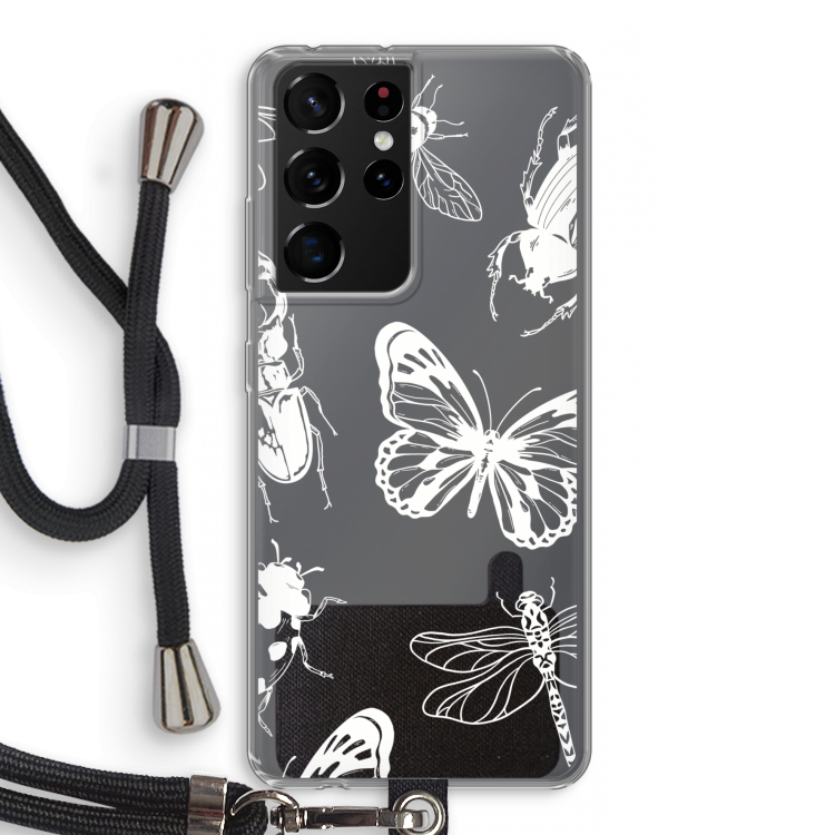 Tiny Bugs: Samsung Galaxy S21 Ultra Transparant Hoesje met koord