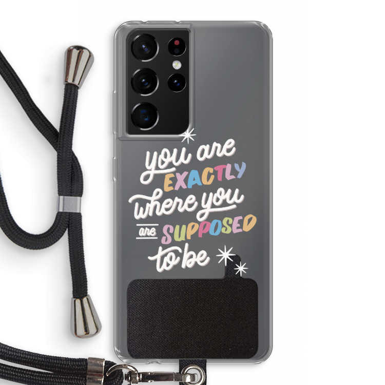 Right Place: Samsung Galaxy S21 Ultra Transparant Hoesje met koord