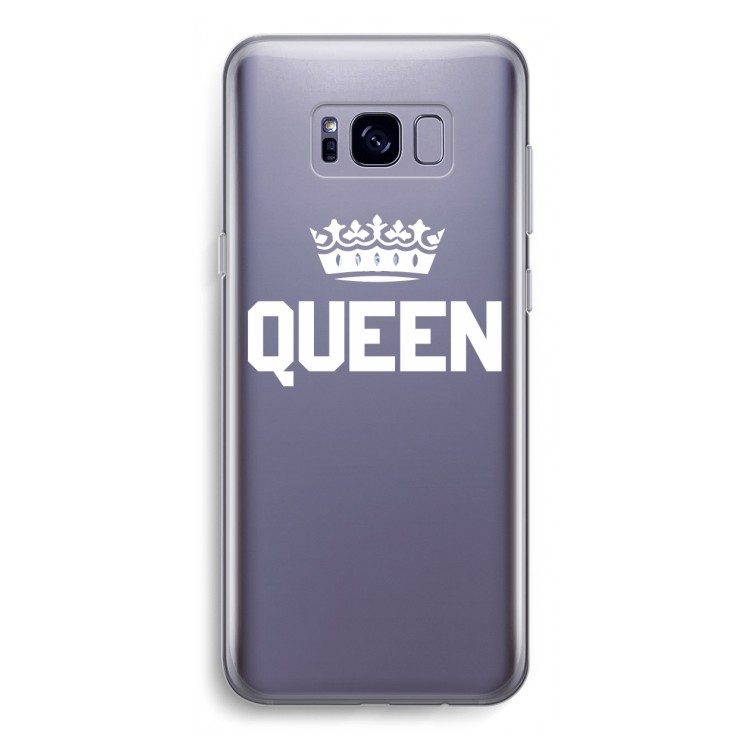 Queen zwart: Samsung Galaxy S8 Transparant Hoesje