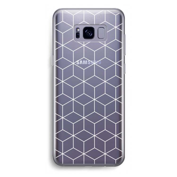 Zwart-witte kubussen: Samsung Galaxy S8 Transparant Hoesje