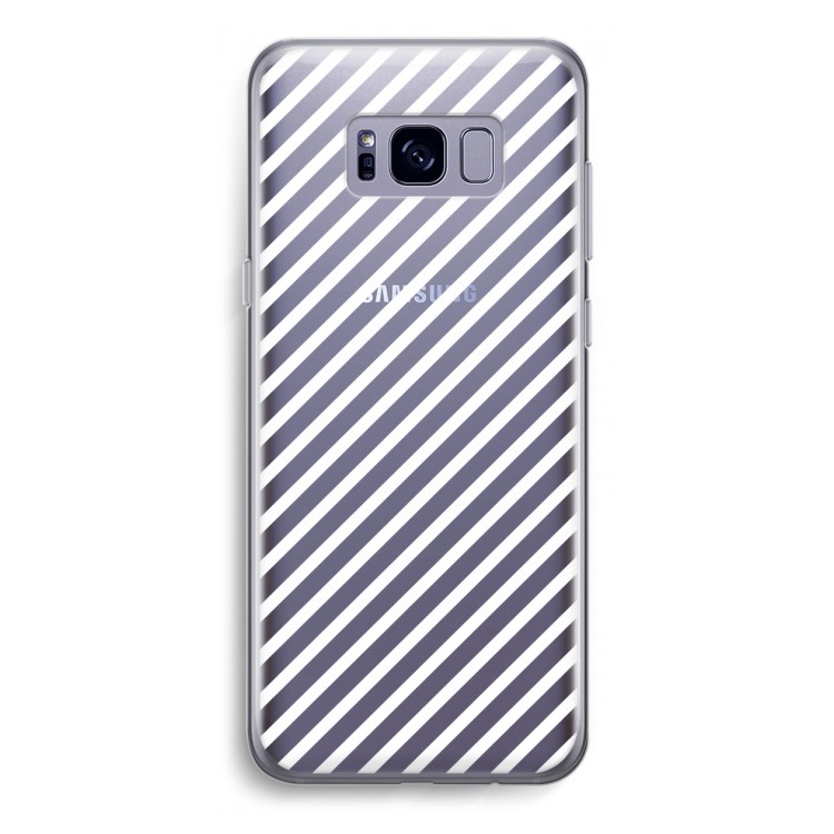 Strepen zwart-wit: Samsung Galaxy S8 Transparant Hoesje