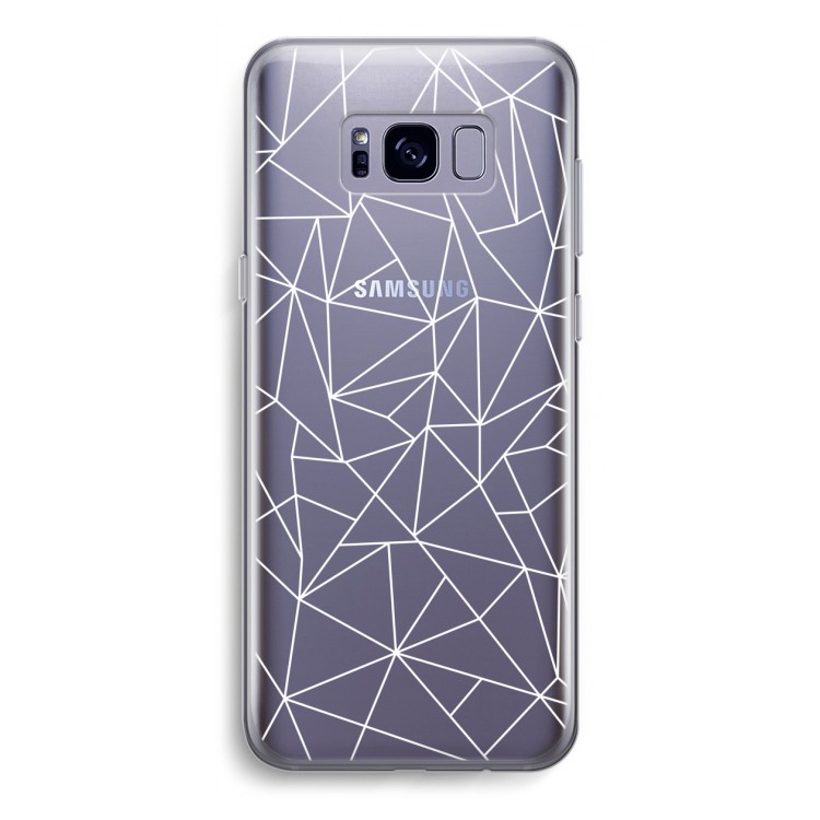 Geometrische lijnen wit: Samsung Galaxy S8 Transparant Hoesje