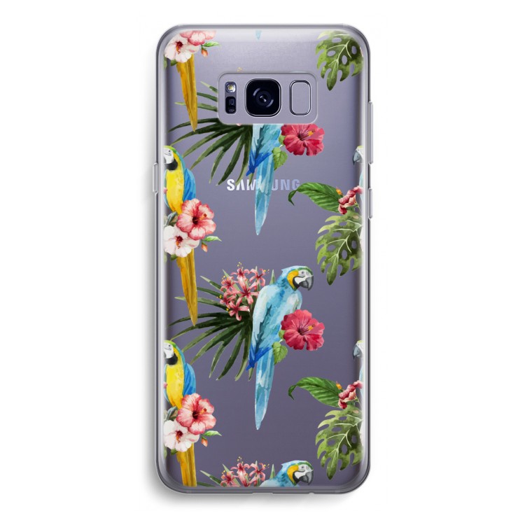 Kleurrijke papegaaien: Samsung Galaxy S8 Transparant Hoesje