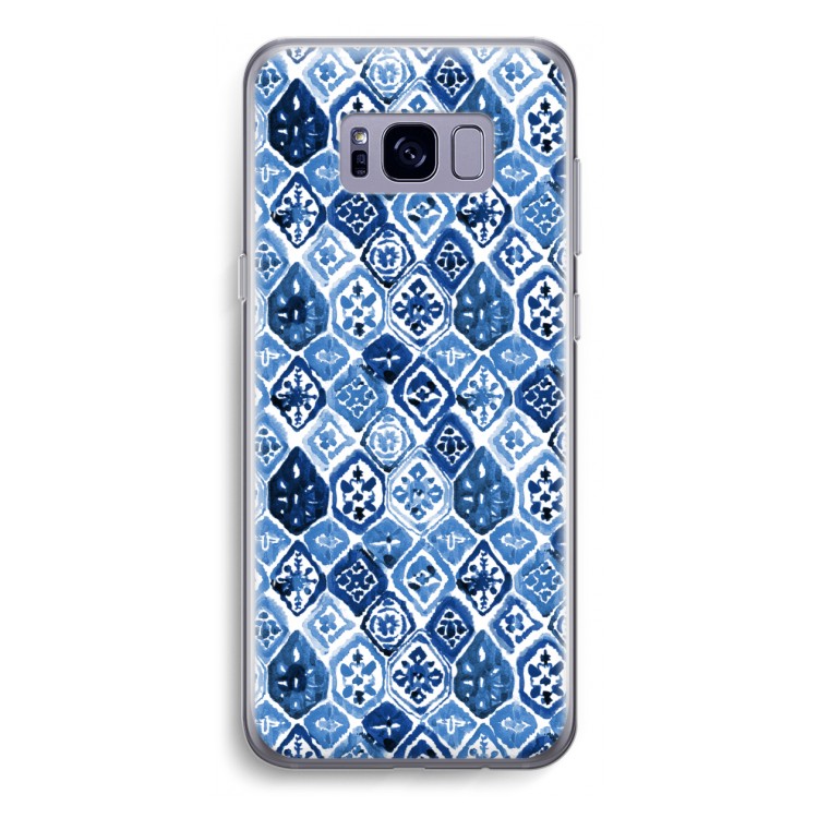 Blauw motief: Samsung Galaxy S8 Transparant Hoesje