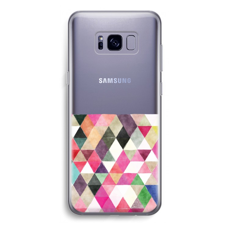 Gekleurde driehoekjes: Samsung Galaxy S8 Transparant Hoesje