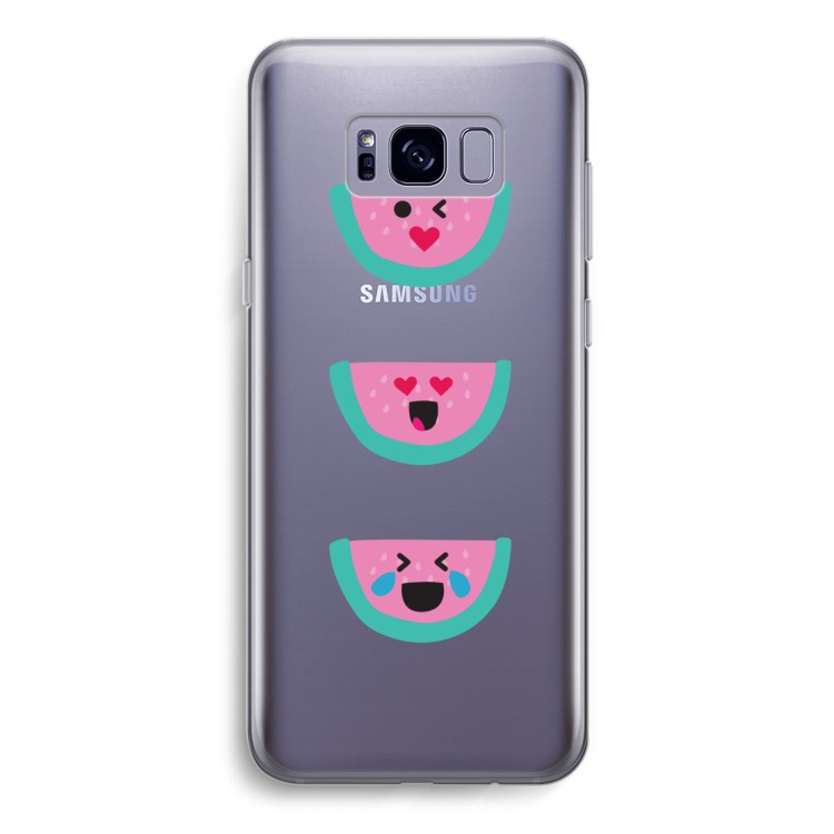Smiley watermeloen: Samsung Galaxy S8 Transparant Hoesje