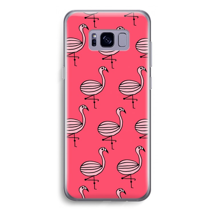 Flamingo: Samsung Galaxy S8 Transparant Hoesje