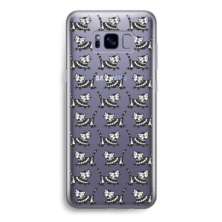 Zwarte poes: Samsung Galaxy S8 Transparant Hoesje
