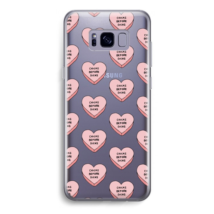 Chicks before dicks: Samsung Galaxy S8 Transparant Hoesje