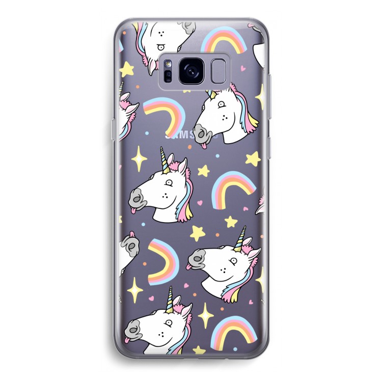 Rainbow Unicorn: Samsung Galaxy S8 Transparant Hoesje