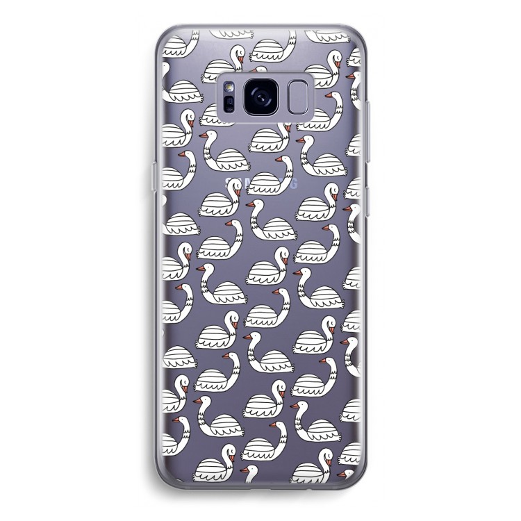 Zwanen: Samsung Galaxy S8 Transparant Hoesje