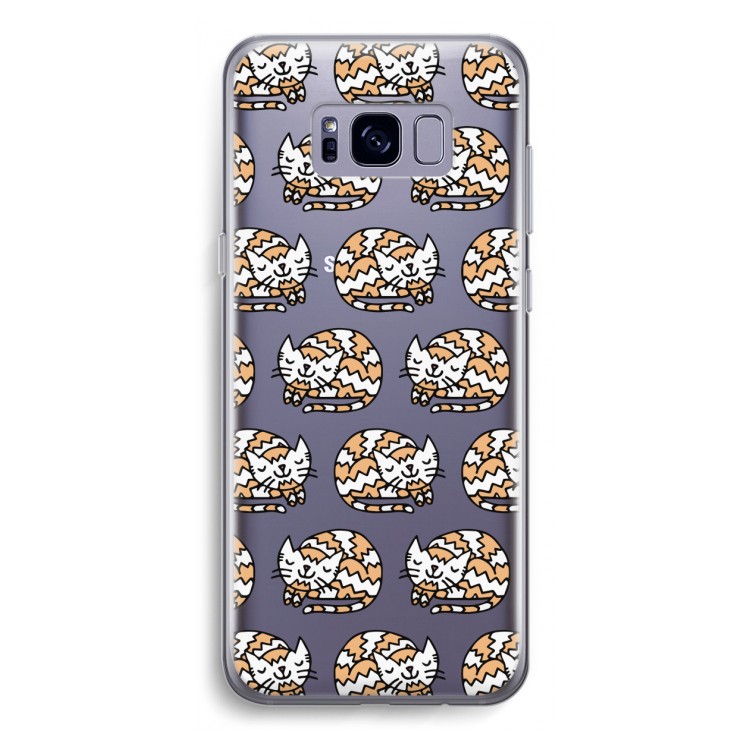 Slapende poes: Samsung Galaxy S8 Transparant Hoesje