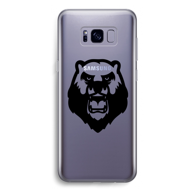 Angry Bear (black): Samsung Galaxy S8 Transparant Hoesje
