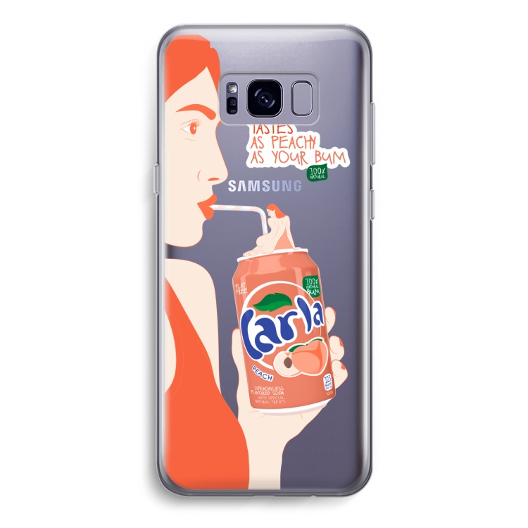 Peach please!: Samsung Galaxy S8 Transparant Hoesje