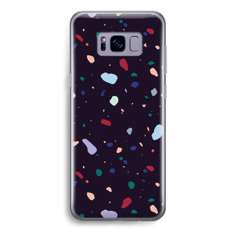 Dark Rounded Terrazzo: Samsung Galaxy S8 Transparant Hoesje