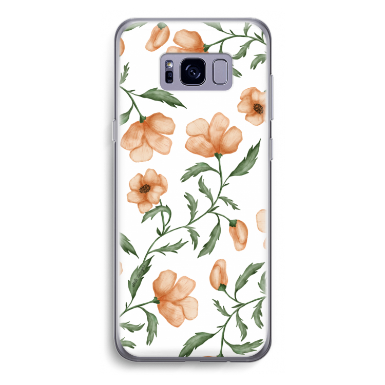 Peachy flowers: Samsung Galaxy S8 Transparant Hoesje