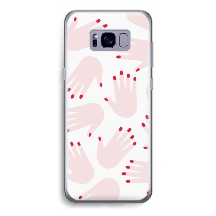 Hands pink: Samsung Galaxy S8 Transparant Hoesje