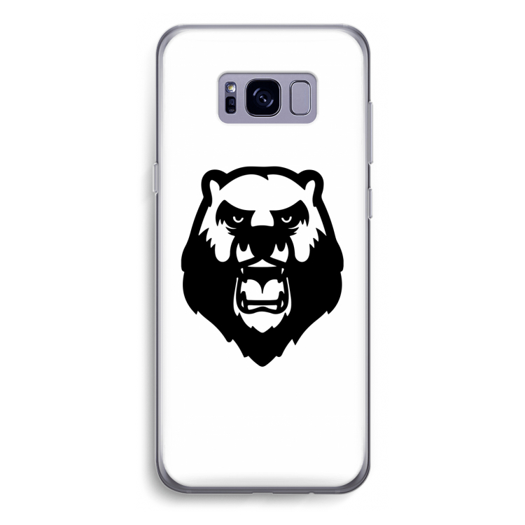 Angry Bear (white): Samsung Galaxy S8 Transparant Hoesje