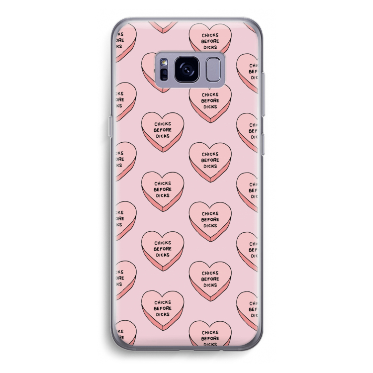 Chicks before dicks: Samsung Galaxy S8 Transparant Hoesje