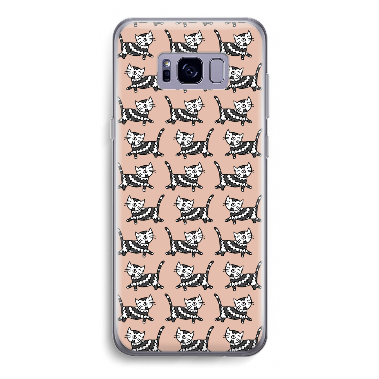 Zwarte poes: Samsung Galaxy S8 Transparant Hoesje