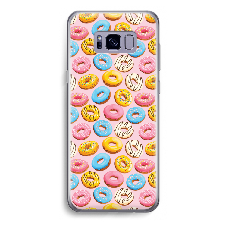 Pink donuts: Samsung Galaxy S8 Transparant Hoesje