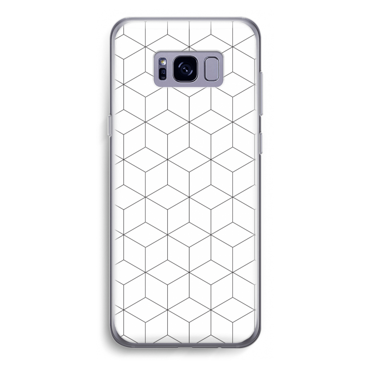Zwart-witte kubussen: Samsung Galaxy S8 Transparant Hoesje