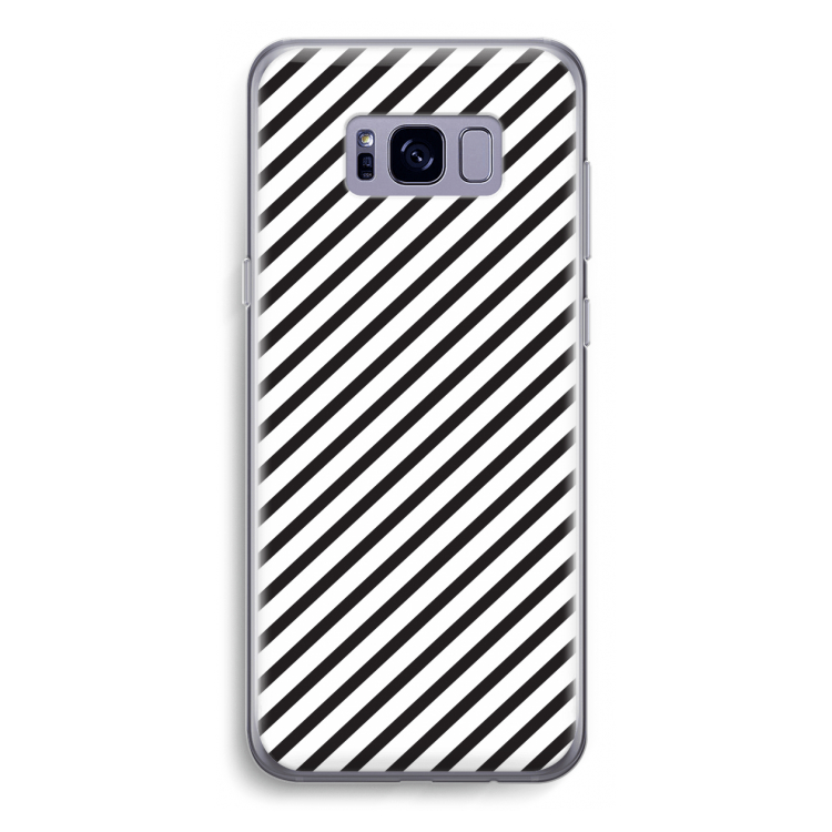 Strepen zwart-wit: Samsung Galaxy S8 Transparant Hoesje