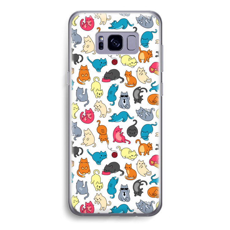 Kleurrijke katten: Samsung Galaxy S8 Transparant Hoesje