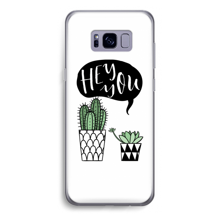 Hey you cactus: Samsung Galaxy S8 Transparant Hoesje