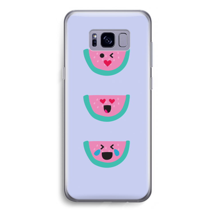 Smiley watermeloen: Samsung Galaxy S8 Transparant Hoesje