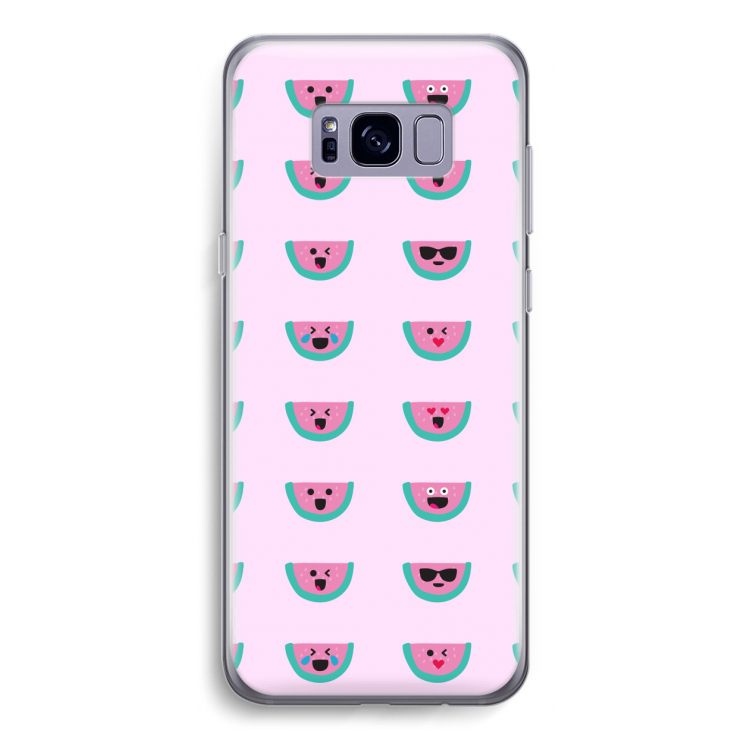 Smiley watermeloenprint: Samsung Galaxy S8 Transparant Hoesje