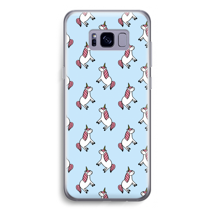 Eenhoorns overal: Samsung Galaxy S8 Transparant Hoesje