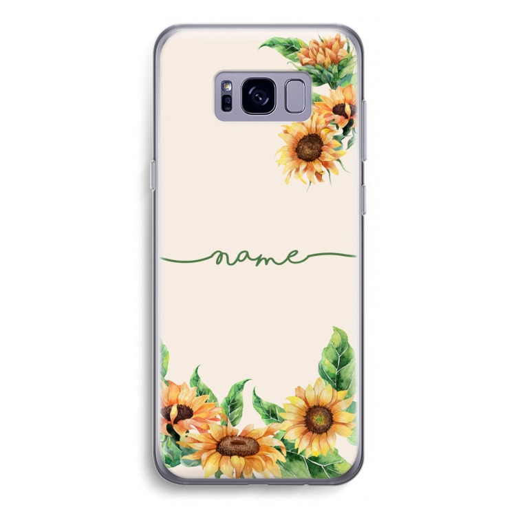 Zonnebloemen: Samsung Galaxy S8 Transparant Hoesje