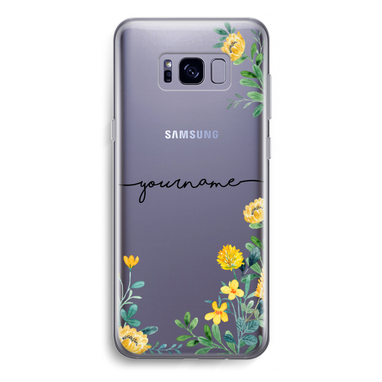 Gele bloemen: Samsung Galaxy S8 Transparant Hoesje