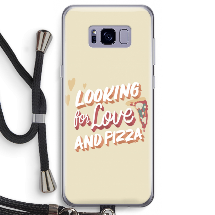 Pizza is the answer: Samsung Galaxy S8 Transparant Hoesje met koord